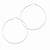 Sterling Silver Rhodium-plated 3mm Rectangular Diamond-cut In Out Hoop Earrings