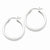 Sterling Silver Rhodium-plated Square Tube Hoop Earrings