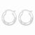 Sterling Silver Rhodium-plated Polished Satin 3.00mm Diamond-cut Hoop Earrings