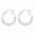 Sterling Silver Rhodium-plated Polished Satin Diamond-cut Hoop Earrings