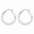 Sterling Silver Rhodium-plated Polished Satin 3.00mm Diamond-cut Hoop Earrings