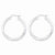Sterling Silver Rhodium-plated Polished Satin 3.00mm Diamond-cut Hoop Earrings