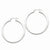 Sterling Silver Rhodium-plated Polished Satin 3.00mm Diamond-cut Hoop Earrings