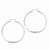 Sterling Silver Rhodium-plated Polished Satin 3.00mm Diamond-cut Hoop Earrings
