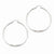 Sterling Silver Rhodium-plated Polished Satin 3.00mm Diamond-cut Hoop Earrings