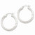 Sterling Silver Rhodium-plated Diamond-cut Square Hoop Earrings