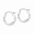 Sterling Silver Rhodium-plated Satin Finish Diamond-cut Hoop Earrings