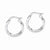 Sterling Silver Rhodium-plated Satin Diamond-cut Twist Hoop Earrings