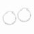 Sterling Silver Rhodium-plated Satin Diamond-cut Twist Hoop Earrings