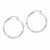 Sterling Silver Rhodium-plated Satin Diamond-cut Twist Hoop Earrings