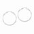 Sterling Silver Rhodium-plated Satin Diamond-cut Twist Hoop Earrings