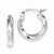 Sterling Silver Rhodium-plated Satin Finished Diamond-cut Twisted Hoop Earrings
