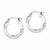 Sterling Silver Rhodium-plated Satin Finished Diamond-cut Twisted Hoop Earrings