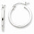 Sterling Silver Rhodium-plated 2mm Square Tube Hoop Earrings