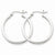 Sterling Silver Rhodium-plated 2mm Square Tube Hoop Earrings