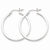 Sterling Silver Rhodium-plated 2mm Square Tube Hoop Earrings