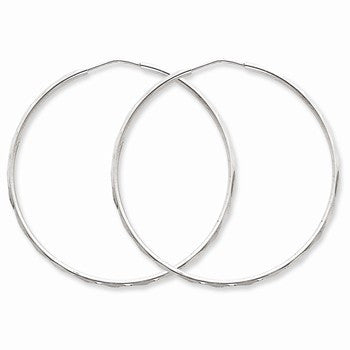 Sterling Silver Diamond-cut Hoop Earrings