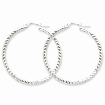 Sterling Silver 40mm Hoops Earrings