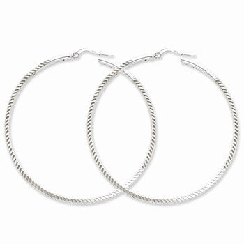 Sterling Silver 60mm Hoops Earrings