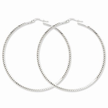Sterling Silver 70mm Hoops Earrings