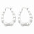Sterling Silver Rhodium-plated Oval Bamboo Hoop Earrings