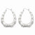 Sterling Silver Rhodium-plated Oval Bamboo Hoop Earrings