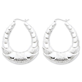 Sterling Silver Fancy Hoop Earrings