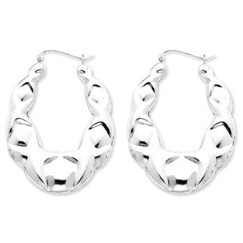 Sterling Silver Fancy Hoop Earrings