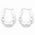 Sterling Silver Rhodium-plated Polished & Satin Scalloped Hoop Earrings