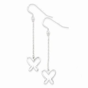 Sterling Silver Butterfly Dangle Earrings