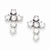 Sterling Silver CZ Cross Post Earrings