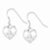 Sterling Silver CZ Heart Peace Sign Earrings