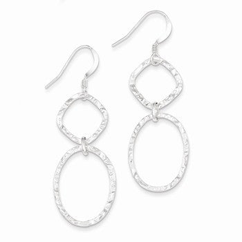 Sterling Silver Hammered Dangle Earrings