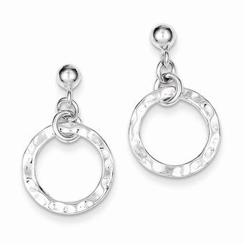 Sterling Silver Dangling Circle Earring, Jewelry Earrings