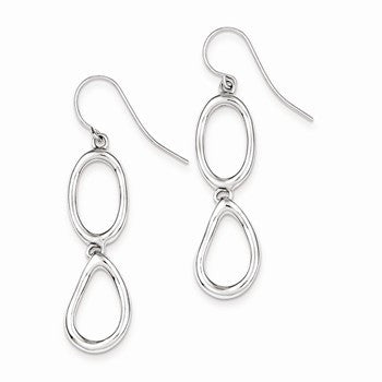 Sterling Silver Oval Dangle Earrings