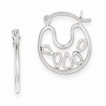 Sterling Silver Design Hoop Earrings