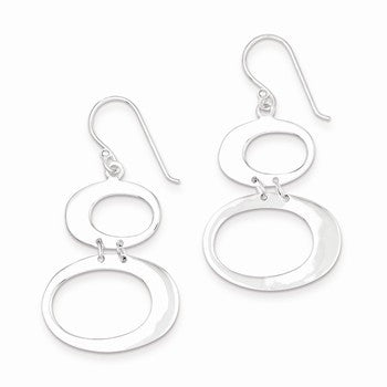 Sterling Silver Oval Dangle Earrings