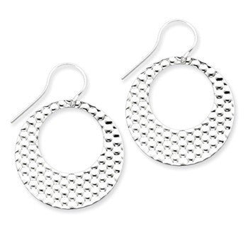Sterling Silver Textured Circle Earrings