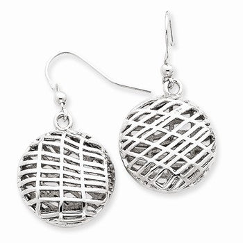 Sterling Silver Puffed Circle Earrings