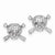 Sterling Silver CZ Skull Post Earrings