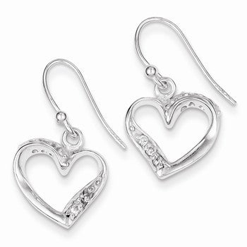 Sterling Silver Fancy Heart Earrings