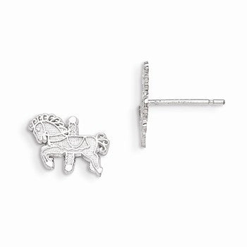 Sterling Silver Carousel Horse Mini Earrings