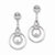 Sterling Silver CZ Circle Dangle Post Earrings