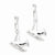 Sterling Silver CZ Bird Hoop Earrings
