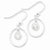 Sterling Silver Circle Dangle Clear CZ Earrings