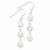 Sterling Silver Round Clear CZ Dangle Earrings