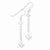 Sterling Silver Clear CZ w/Chain Dangle Earrings
