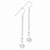 Sterling Silver Clear CZ w/Chain Dangle Earrings