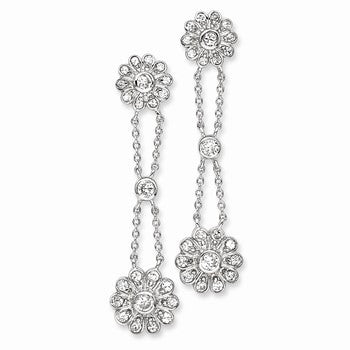 Sterling Silver CZ Floral Post Earrings