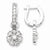 Sterling Silver CZ Removable Floral Hinged Hoop Earrings